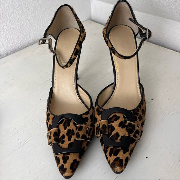 Calvin Klein Vincent calf hair leopard stiletto pumps 9.5 - Picture 3 of 11